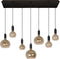 Atmooz - Hanglamp Hanoi - 5 floating lampen - Industrieel - Woonkamer / Slaapkamer / Eetkamer - Plafondlamp - Zwart - Hoogte 115cm - Metaal