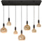 Atmooz - Hanglamp Hanoi - 5 floating lampen - Industrieel - Woonkamer / Slaapkamer / Eetkamer - Plafondlamp - Zwart - Hoogte 115cm - Metaal
