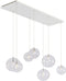 Atmooz - Hanglamp Merida - Wit - Metaal / Helder glas - Woonkamer / Slaapkamer / Eetkamer - Plafondlamp - Hoogte 120cm