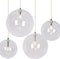 Atmooz - Hanglamp Merida - Wit - Metaal / Helder glas - Woonkamer / Slaapkamer / Eetkamer - Plafondlamp - Hoogte 120cm
