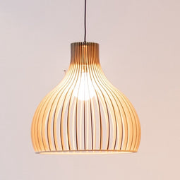 Atmooz - Hanglamp Miguel - E27 - Woonkamer / Slaapkamer / Eetkamer - Plafondlamp - Naturel kleur - Hout - Hoogte : 55cm