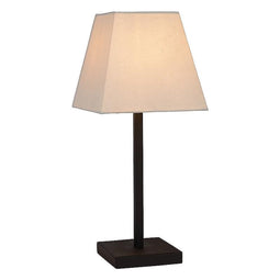 Atmooz - Tafellamp Buranella - Slaapkamer / Woonkamer - Industrieel - Zwart en witte kap - Hoogte 47cm - Metaal