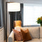 Atmooz - Vloerlamp Bolivia - Staande Lamp - Stalamp - Woonkamer - Zwart en witte kap - Hoogte 158cm - Metaal