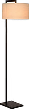 Atmooz - Vloerlamp Bolivia - Staande Lamp - Stalamp - Woonkamer - Zwart en witte kap - Hoogte 158cm - Metaal