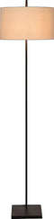 Atmooz - Vloerlamp Bolivia - Staande Lamp - Stalamp - Woonkamer - Zwart en witte kap - Hoogte 158cm - Metaal