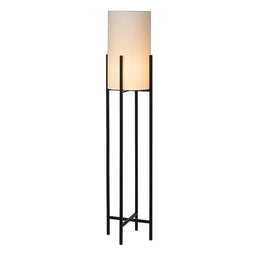 Atmooz - Vloerlamp Ruby - Staande Lamp - Stalamp - Woonkamer - Zwart en witte kap - Hoogte 136cm - Metaal