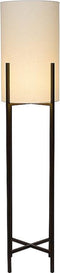 Atmooz - Vloerlamp Ruby - Staande Lamp - Stalamp - Woonkamer - Zwart en witte kap - Hoogte 136cm - Metaal