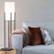 Atmooz - Vloerlamp Ruby - Staande Lamp - Stalamp - Woonkamer - Zwart en witte kap - Hoogte 136cm - Metaal