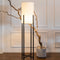 Atmooz - Vloerlamp Ruby - Staande Lamp - Stalamp - Woonkamer - Zwart en witte kap - Hoogte 136cm - Metaal