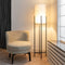 Atmooz - Vloerlamp Ruby - Staande Lamp - Stalamp - Woonkamer - Zwart en witte kap - Hoogte 136cm - Metaal