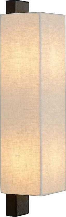 Atmooz - Wandlamp Mendoza - Industrieel - Woonkamer / Slaapkamer - Zwart en witte kap - Hoogte 46cm - Metaal