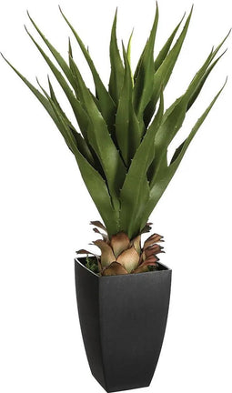 Atmosphera Agave Rect kunstplant in pot van cement 73 cm - Nepplanten
