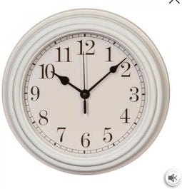 Atmosphera - Authentieke klok - Wit - 22x22x3,8 cm - Hout - Stil uurwerk