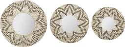 Atmosphera Ava spiegels set van 3 D30/35/40cm - Naturel