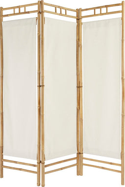 Atmosphera Bamboe Paravent/Kamerscherm - 140xH170cm - Wit