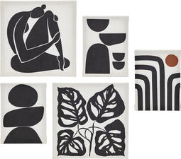 Atmosphera Bedrukte Doeken - Set van 5 stuks - Zwart/Wit