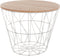 Atmosphera Bijzettafel Kumi - Grijze salontafel en opberger - Metaal - Draadmand - Dia 38 cm H 30.5 cm