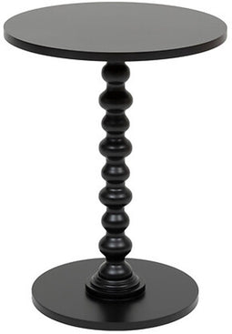 Atmosphera Bijzettafel/salontafel Alexa - zwart - MDF hout - rond - Planten verhoger - D38 x H50 cm