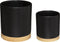Atmosphera bloempot set van 2 Bamboe Zwart - Aardewerk - Plantenpot