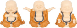 Atmosphera Boeddha Baya - Set van 3 stuks - 14x12x16cm - Oranje