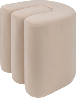 Atmosphera Bolan fluwelen poef - 40x40cm - Beige