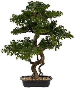 Atmosphera bonsai boom - in keramische pot - 86 cm - kunstplant - groen - Nepplanten - Sierplanten - Japanse stijl