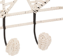 Atmosphera Cosy Leaf Kapstok - 6 Haken - Rotan - Beige
