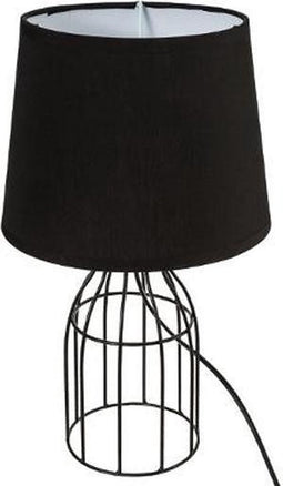 Atmosphera Créateur d'intérieur® Lamp draadstaal zwart met stoffen zwarte lampenkap