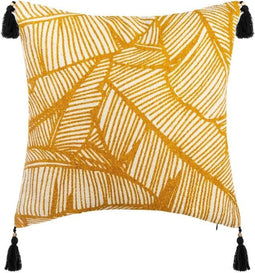 Atmosphera Créateur d'intérieur® - Sierkussen (hoes) Geel/goud/Franjes tropik 40x40
