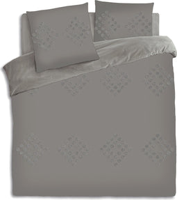 Atmosphera Dekbedovertrek set met 2 kussenslopen 240x220cm Tuft grijs