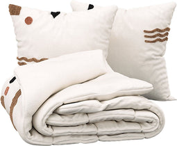 Atmosphera Dekbedovertrek Wavy Bliss set met 2 kussenslopen 240x220cm - Wit/Ivoor