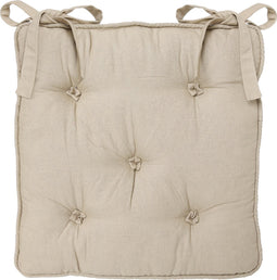 Atmosphera - DELUXE Stoelkussen - Zitkussen - 40x40cm - 8cm dik - Beige