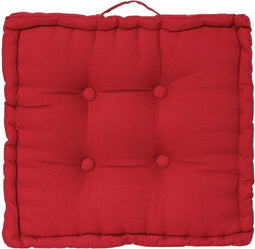 Atmosphera Deluxe Vloerkussen 40x40x8cm met handvat en 4 knopen - Rood