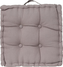 Atmosphera Deluxe Vloerkussen 40x40x8cm met handvat en 4 knopen - Grijs