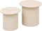 Atmosphera Eino Bijzettafels Ø40xH38cm - Set van 2 Stuks - Beige