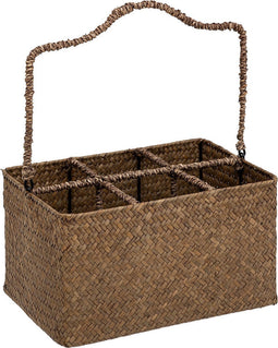 Atmosphera Flessenhouder Mand 6x75cl - The Floral Collection - Bruin