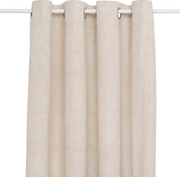 Atmosphera Fujo Fluwelen Verduisteringsgordijn 135x260cm - Gordijnen kant en klaar met haakjes ringen - Linnenbeige