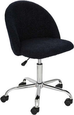 Atmosphera Geos bureaustoel Teddy - Verstelbaar - Metalen poten - Inktblauw