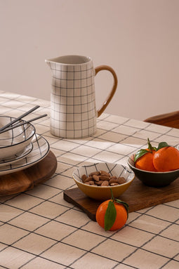 Atmosphera Geruit Tafelkleed katoen - 150x250cm - Wit