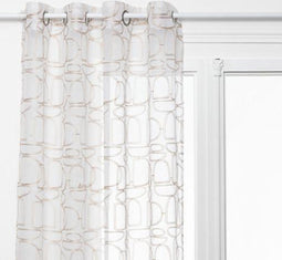 Atmosphera Hania Gordijn bedrukt 140x240cm - Kant en klaar met ringen - Beige