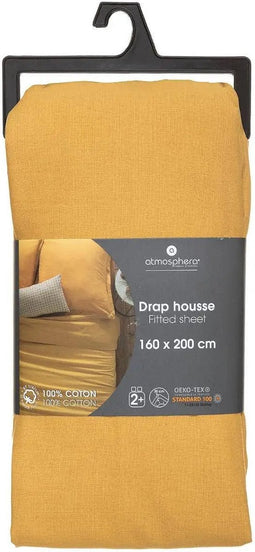 Atmosphera Hoeslaken katoen 160x200cm - Oker
