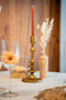 Atmosphera kaarsen kandelaar - decoratief metaal - dinerkaarsen - goud - D12 x H26 cm