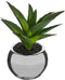 Atmosphera - Keramische Potplant - Kunsplant - Zilveren pot - H15cm