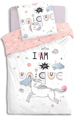 Atmosphera Kids Dekbedovertrek set met 1 kussensloop 140x200cm/65x65cm Eenhoorn
