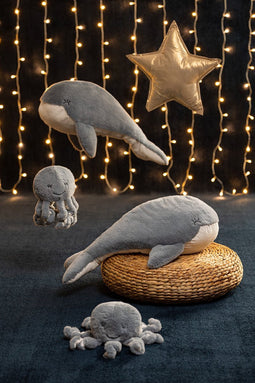 Atmosphera Kids Knuffel octopus - Blauw - 16 x 22 cm