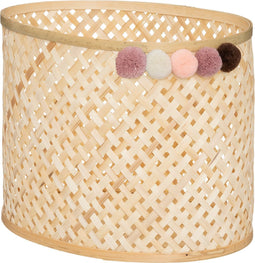 Atmosphera Kids Mandenset pompon set van 3 - Opbergers - Naturel - Bamboe