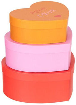 Atmosphera Kids Opbergdoosjes Hartjes - Set van 3 stuks - Multi