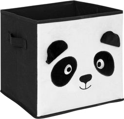 Atmosphera Kids Panda opbergdoos - 29x29x29cm - Opvouwbaar - Wit/Zwart