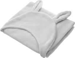 Atmosphera Kids Plaid grijs Konijn Fleece 100x100 - Kinderplaid met capuchon - Met konijnenoren