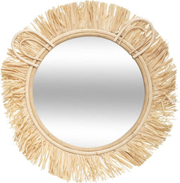 Atmosphera Kids Raffia spiegel voor de kinderkamer leeuw - Rotan - D38cm